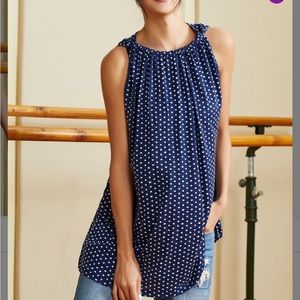COPY - Suzanne Betro Navy and White Simple Tank